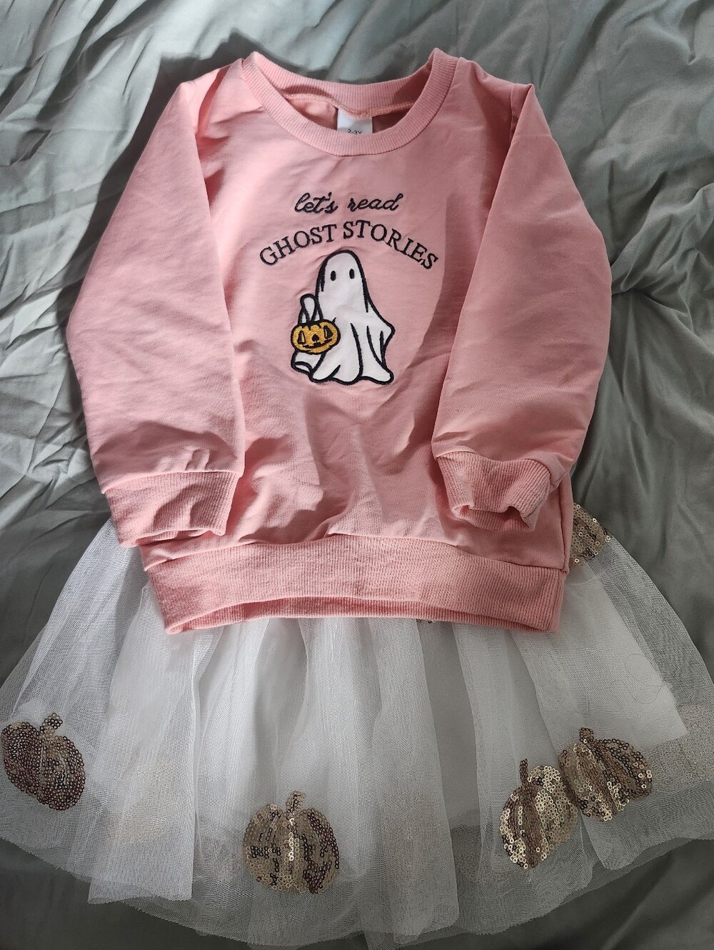 Lets Tell Ghost Stories Sweat Shirt and Pumpkin Tutu Set